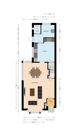 Nieuwkuijksestraat 25, 5253 AC Nieuwkuijk - Plattegrond Nieuwkuijksestraat 25 Nieuwkuijk Begane grond.jpg
