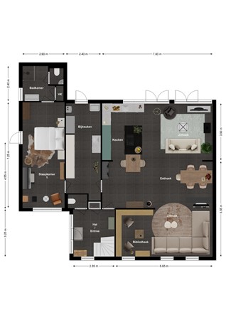 Oude Zeedijk 7, 4271 BD Dussen - Plattegrond Oude Zeedijk 7 Dussen Begane grond.jpg