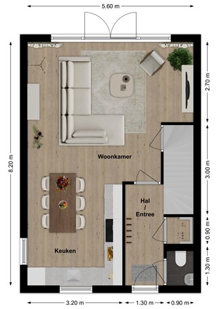 Waaiersluis 21, 4254 VD Sleeuwijk - Plattegrond Waaiersluis 21 Sleeuwijk Begane grond.jpg