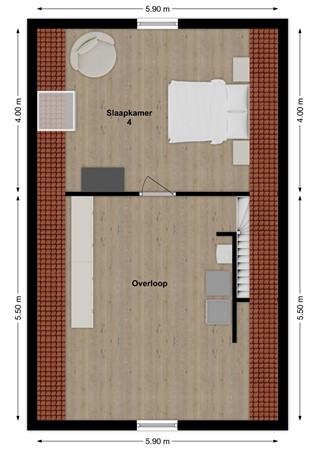De Klompenmaker 28, 4284 VZ Rijswijk (Nb) - Plattegrond De Klompenmaker 28 Rijswijk NB Zolder.jpg