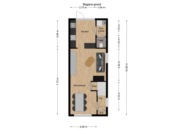 Pastoor Schutjesstraat 98, 5014 RP Tilburg - 1 - Plattegrond BG.jpg