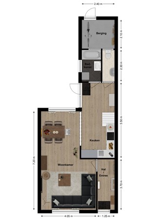 Havenstraat 48, 4251 BD Werkendam - Plattegrond Havenstraat 48 Werkendam Begane grond.jpg