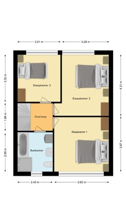 De Vlijt 23, 4261 XA Wijk en Aalburg - Plattegrond De Vlijt 23 Wijk en Aalbug Verdieping.jpg