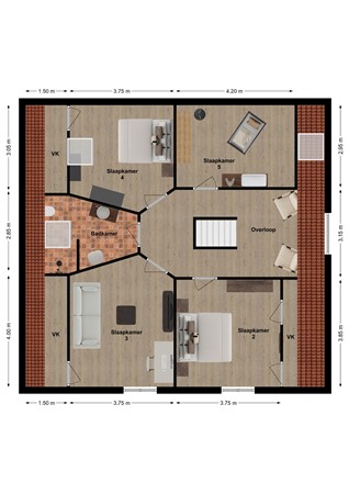 Burgemeester van der Schansstraat 9, 4281 LG Andel - Plattegrond Burgemeester van der Schansstraat 9 Andel Verdieping.jpg