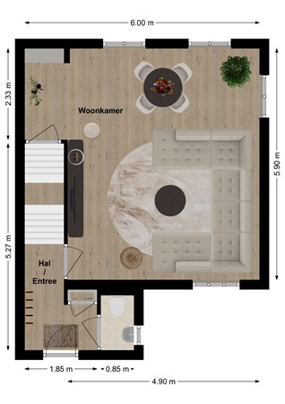 Vissersdijk 1F, 4285 AM Woudrichem - Plattegrond Vissersdijk 1F Woudrichem Begane grond.jpg
