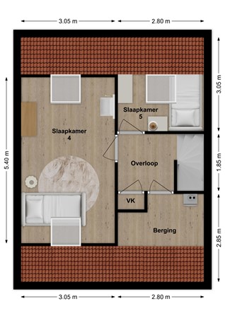 Olmenhof 13, 4254 BM Sleeuwijk - Plattegrond Olmenhof 13 Sleeuwijk Zolder.jpg
