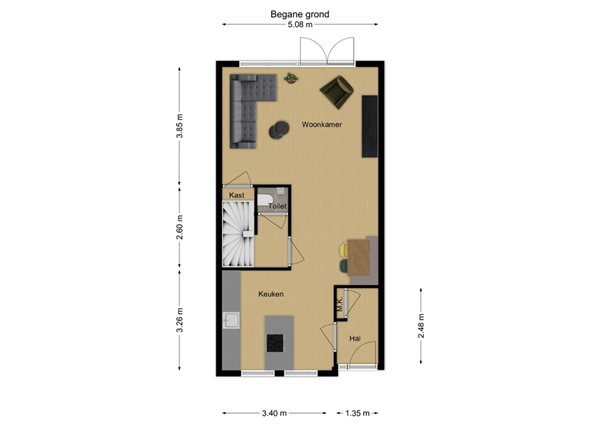 Buitenvaert 2A, 5171 MN Kaatsheuvel - 1 - Plattegrond BG.jpg