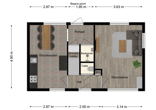 Paul Krügerstraat 21, 5144 RK Waalwijk - 1 - Plattegrond BG.jpg