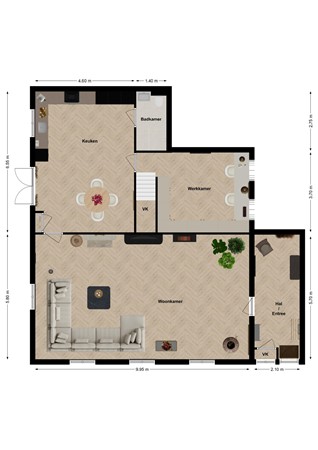 Brugdam 13a, 4286 AX Almkerk - Plattegrond Brugdam 13a Almkerk Begane grond.jpg