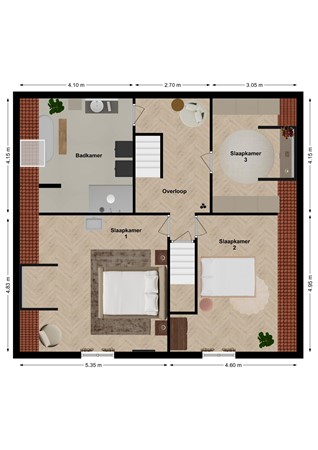 Brugdam 13a, 4286 AX Almkerk - Plattegrond Brugdam 13a Almkerk Verdieping.jpg