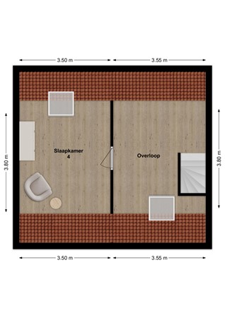 Dorpsstraat 69, 4284 EG Rijswijk Nb - Plattegrond Dorpsstraat 69 Rijswijk NB Zolder.jpg