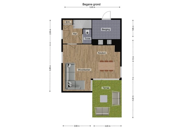 Villa Waterviolier 22, 5146 AM Waalwijk - 19 - Plattegrond BG.jpg