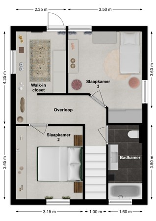 Burgemeester van der Schansstraat 16, 4281 LJ Andel - Plattegrond Burgemeester van der Schansstraat 16 Andel Verdieping.jpg