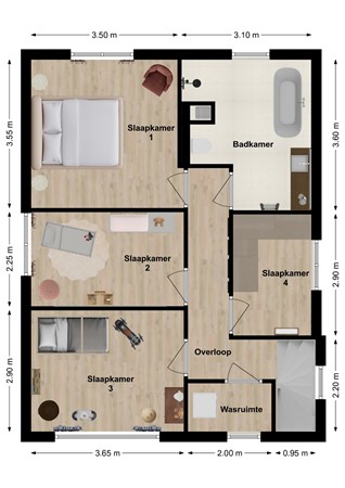 Langenhof 23, 4281 NT Andel - Plattegrond Langenhof 23 Andel Verdieping.jpg