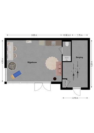Langenhof 23, 4281 NT Andel - Plattegrond Langenhof 23 Andel Bijgebouw.jpg