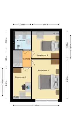 Schoutenlaan 125, 4931 RP Geertruidenberg - Plattegrond Schoutenlaan 125 Geertruidenberg Verdieping.jpg