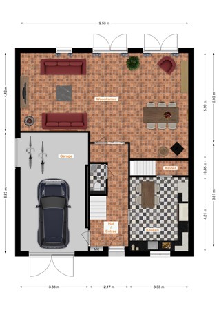 Dorpsstraat 5A, 5308 KC Aalst - Plattegrond Dorpsstraat 5a Aalst Begane grond.jpg