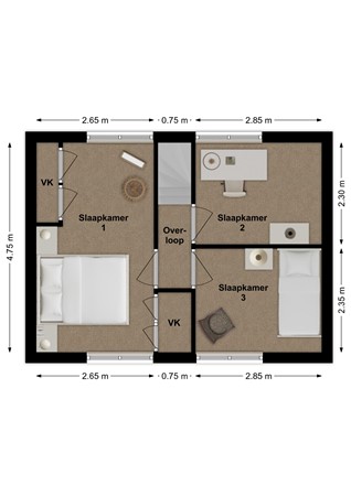 Sasdijk 63, 4251 AD Werkendam - Plattegrond Sasdijk 63 Werkendam Verdieping.jpg