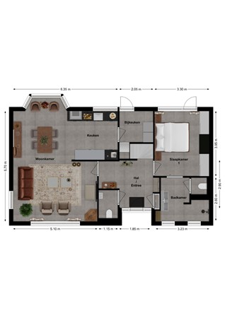Hofflaan 15, 4281 PC Andel - Plattegrond Hofflaan 15 Andel Begane grond.jpg