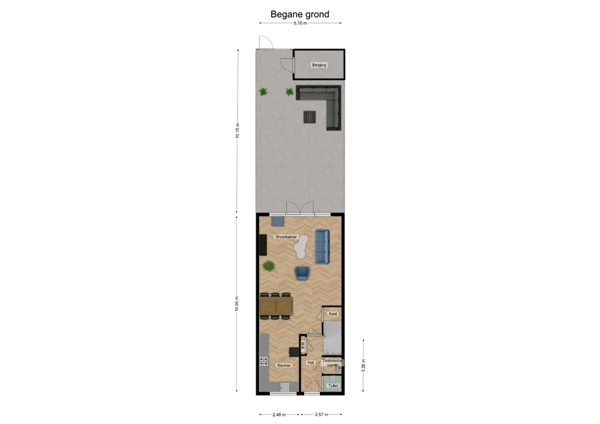 Kees En Henny De Ruijterstraat 3, 5146 ER Waalwijk - 2 - Plattegrond BG met tuin.jpg