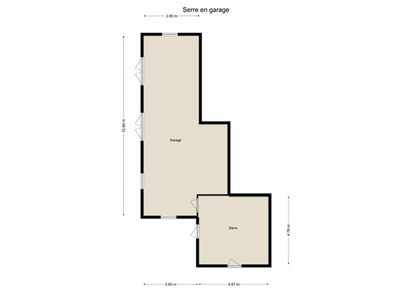 'T Vaartje 52, 5165 NB Waspik - 2 - Plattegrond Garage + Serre.jpg