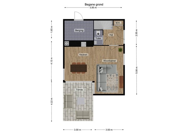 Villa Waterviolier 16, 5146 AM Waalwijk - 1 - Plattegrond BG.jpg