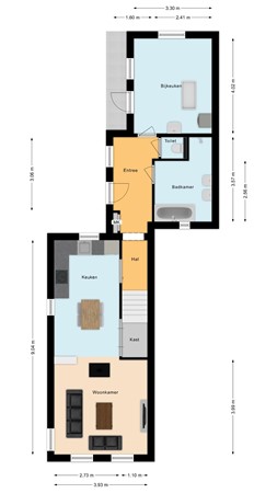 Kildijk 110, 4255 TG Nieuwendijk - Plattegrond Kildijk 110 Nieuwendijk NB Begane grond.jpg