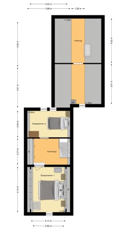 Kildijk 110, 4255 TG Nieuwendijk - Plattegrond Kildijk 110 Nieuwendijk NB Verdieping.jpg