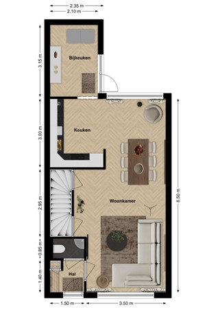 Jasmijnstraat 33, 4261 CR Wijk en Aalburg - Plattegrond Jasmijnstraat 33 Wijk en Aalburg Begane grond.jpg