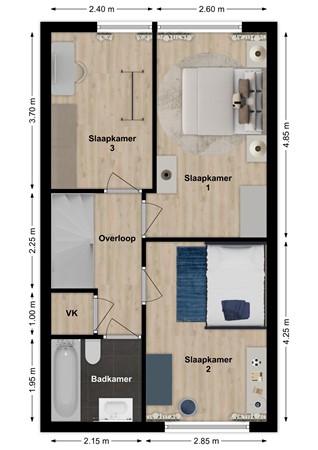 Jasmijnstraat 33, 4261 CR Wijk en Aalburg - Plattegrond Jasmijnstraat 33 Wijk en Aalburg Verdieping.jpg