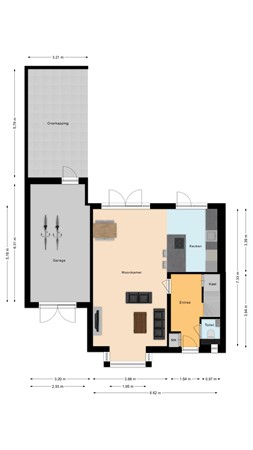 St. Elisabethstraat 43, 4273 EH Hank - Plattegrond Sint Elisabethstraat 43 Hank Begane grond.jpg