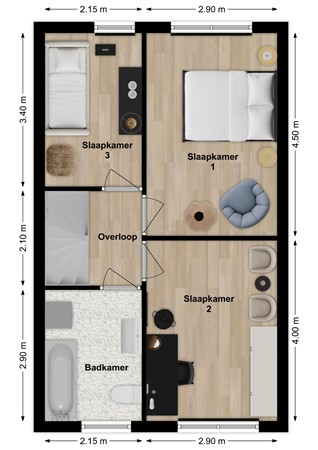 Nanningh Keyserstraat 12, 4254 EP Sleeuwijk - Plattegrond Nanningh Keyserstraat 12 Sleeuwijk Verdieping.jpg