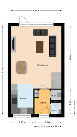 Gulderling 17, 4281 JE Andel - Plattegrond Gulderling 17 Andel Begane grond.jpg