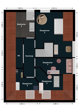 Kerkstraat 9, 4286 BA Almkerk - Plattegrond Kerkstraat 9 Almkerk Verdieping.jpg