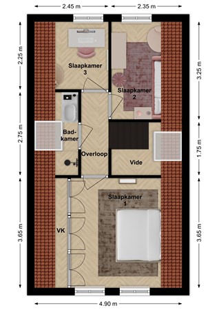 Eindsestraat 27, 4267 GX Drongelen - Plattegrond Eindesestraat 27 Drongelen Verdiepig.jpg