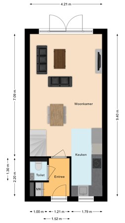 Boerengroen 50, 4281 JH Andel - Plattegrond Boerengroen 50 Andel Begane grond.jpg