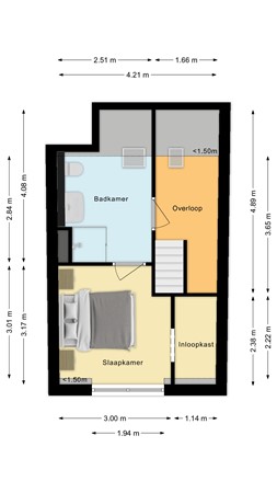Bagijnestraat 3, 4285 AT Woudrichem - Plattegrond Bagijnestraat 3 Woudrichem Verdieping.jpg
