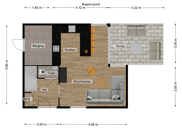 Villa Waterviolier 28, 5146 AM Waalwijk - 1 - Plattegrond BG.jpg
