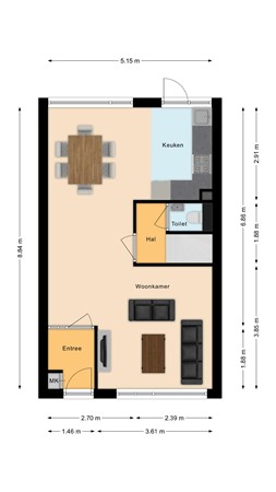 Korenschoof 28, 4283 HH Giessen - Plattegrond Korenschoof 28 Giessen Begane grond.jpg