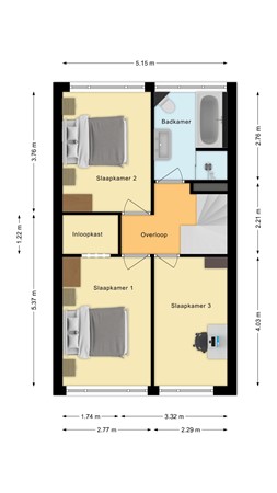 Korenschoof 28, 4283 HH Giessen - Plattegrond Korenschoof 28 Giessen Verdieping.jpg