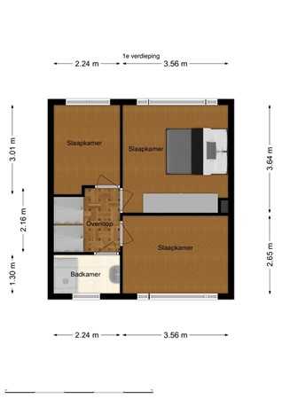 Esdoornstraat 33, 5143 AT Waalwijk - Plattegrond eerste verdieping.jpg