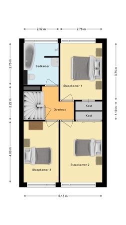 Kennedylaan 26, 4281 KV Andel - Plattegrond Kennedylaan 26 Andel Verdieping.jpg