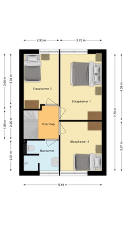 Dokter van Vuurestraat 6, 4271 XG Dussen - Plattegrond Dokter van Vuurestraat 6 Dussen Verdieping.jpg