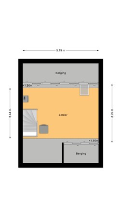 Dokter van Vuurestraat 6, 4271 XG Dussen - Plattegrond Dokter van Vuurestraat 6 Dussen Zolder.jpg