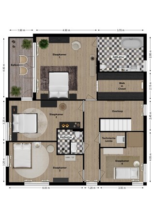 Bosbeemd 17, 5251 BX Vlijmen - Plattegrond Bosbeemd 17 Vlijmen Verdieping.jpg