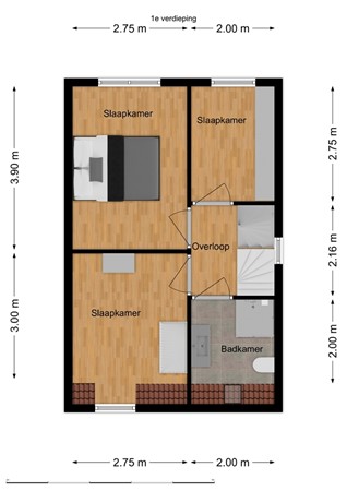 Maas 36, 5172 CN Kaatsheuvel - Plattegrond eerste verdieping.jpg