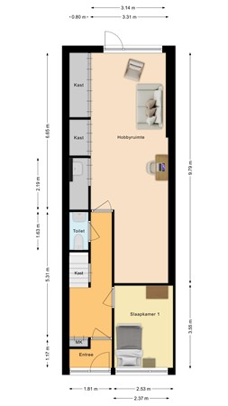Borredreef 22, 5251 AE Vlijmen - Plattegrond Borredreef 22 Vlijmen Begane grond.jpg