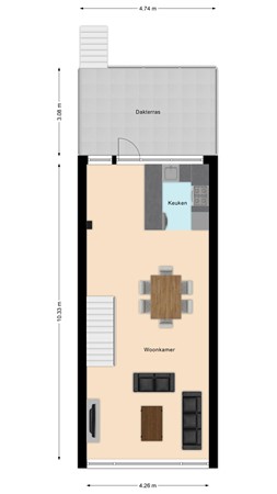 Borredreef 22, 5251 AE Vlijmen - Plattegrond Borredreef 22 Vlijmen Verdieping.jpg