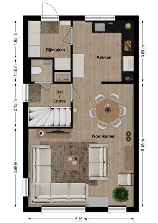 Vroonhoeve 41, 4261 LD Wijk en Aalburg - Plattegrond Vroonhoeve 41 Wijk en Aalburg Begane grond.jpg