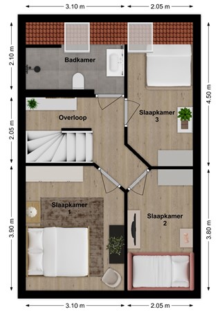 Vroonhoeve 41, 4261 LD Wijk en Aalburg - Plattegrond Vroonhoeve 41 Wijk en Aalburg Verdieping.jpg